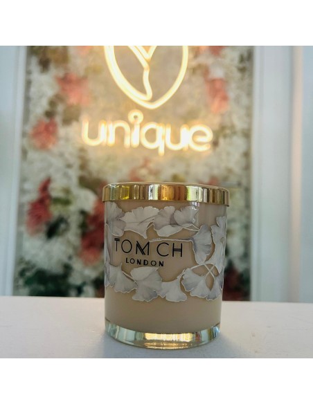 Candela profumata beige con Flowers verde Tom Ch