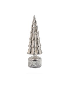 Albero di Natale girevole argentato con luce Led