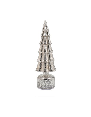 Albero di Natale girevole argentato con luce Led