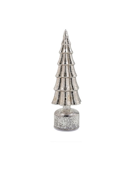Albero di Natale girevole argentato con luce Led