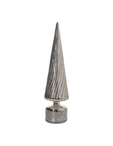 Albero di Natale girevole argentato con luce Led
