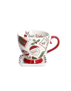 Set tazza con piattino decoro natalizio Let it snow Tognana
