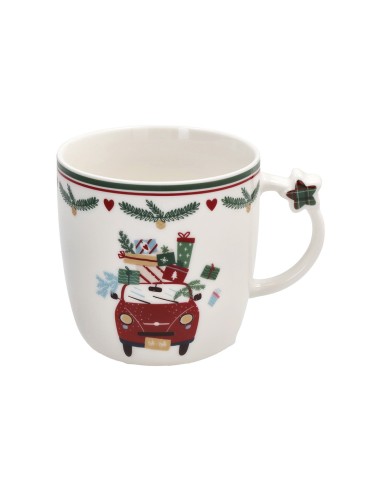 Set 2 tazze natalizie con auto e cavallo LET IT SNOW Tognana