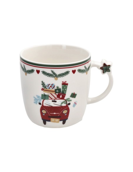 Set 2 tazze natalizie con auto e cavallo LET IT SNOW Tognana