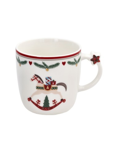 Set 2 tazze natalizie con auto e cavallo LET IT SNOW Tognana