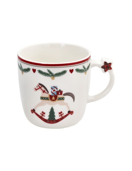 Set 2 tazze natalizie con auto e cavallo LET IT SNOW Tognana