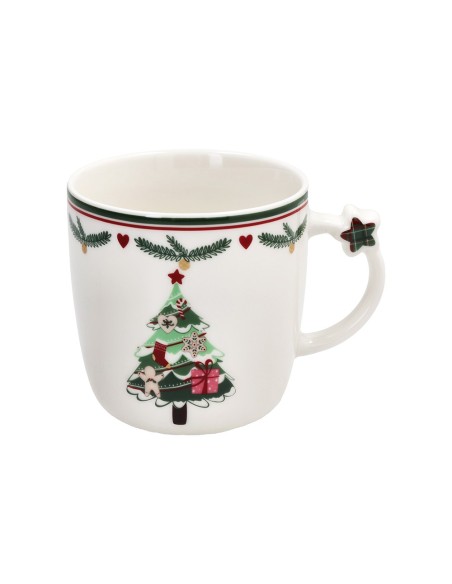 Set 2 tazze natalizie con albero e moto LET IT SNOW Tognana