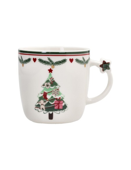 Set 2 tazze natalizie con albero e moto LET IT SNOW Tognana