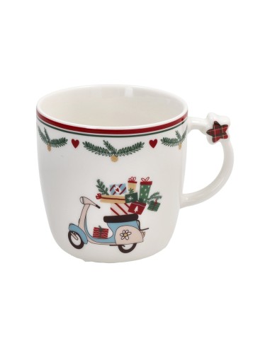 Set 2 tazze natalizie con albero e moto