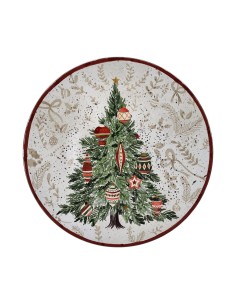 Sottopiatto tondo con decoro albero di Natale Tognana