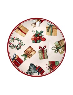Sottopiatto tondo con decoro regali di Natale Tognana