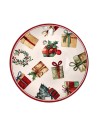 Sottopiatto tondo con decoro regali di Natale Tognana