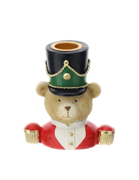 Portacandela orsetto natalizio Hervit