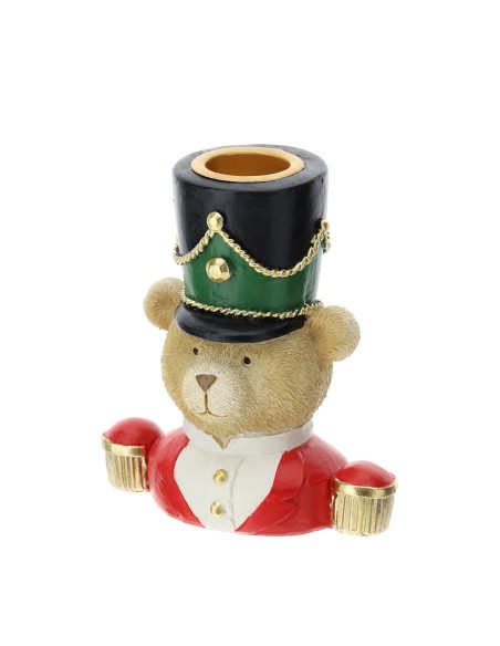 Portacandela orsetto natalizio Hervit