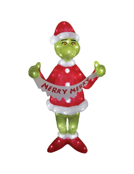 Statua Natalizia Grinch luminosa Mis. h.90 cm.