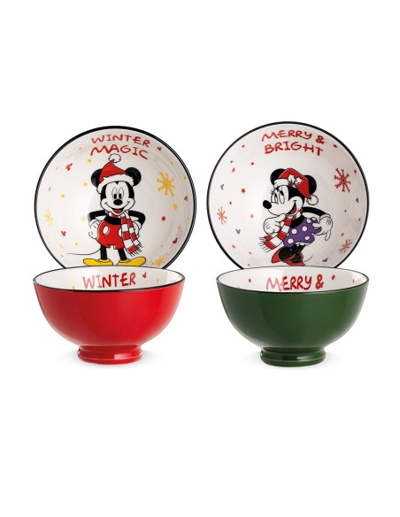 Set 2 Coppette Topolino e Minnie natalizi Disney Winter Magic Egan