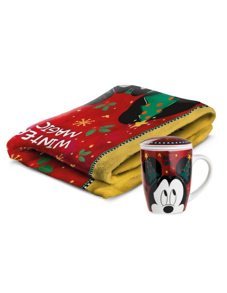 Set Plaid con tisaniera Topolino natalizio Disney Winter Magic Egan