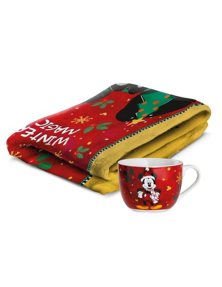 Set Plaid con tazza colazione Topolino natalizio Disney Winter Magic Egan