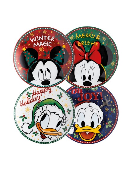 Set 4 piattini per dolce natalizi Disney Winter Magic Egan