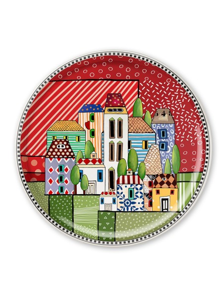 Piatto portata rosso Paese mio Egan