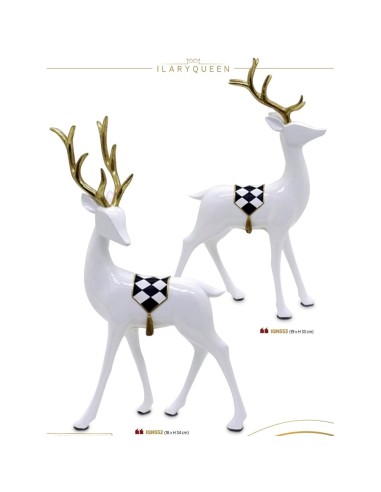 Renna natalizia bianca e nera Ilary Queen