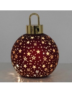 Sfera con stelle luminose in vetro rosso Stilè