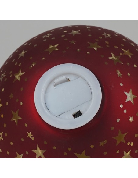 Sfera con stelle luminose in vetro rosso Stilè