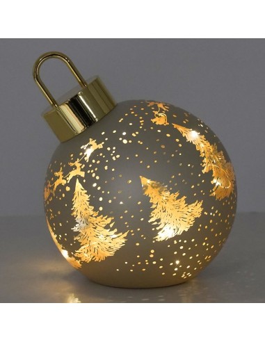 Sfera natalizia con alberi luminosi in vetro Stilè