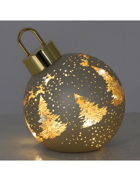 Sfera natalizia con alberi luminosi in vetro Stilè