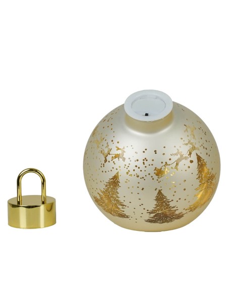 Sfera natalizia con alberi luminosi in vetro Stilè