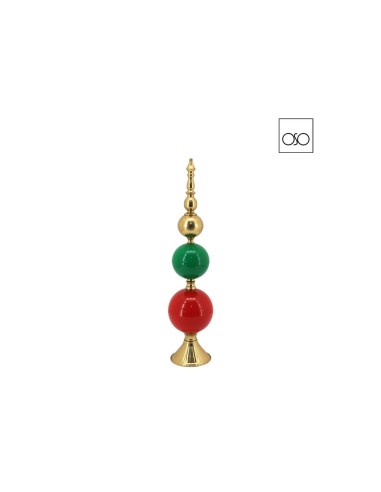 Puntale in metallo con sfere multicolore Ambroso