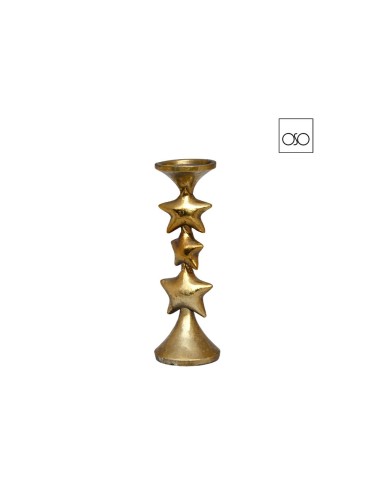 Candelabro con 3 stelle natalizie dorate Ambroso
