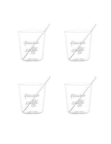 Set 4 Bicchierini espresso Pausa caffè Simple Day