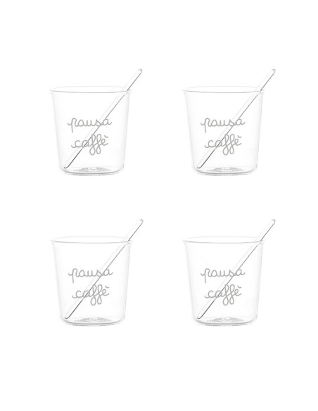 Set 4 Bicchierini espresso Pausa caffè Simple Day