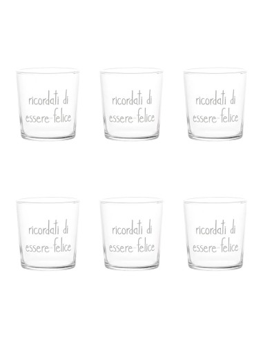 Set 6 Bicchieri Acqua Ricordati di essere felice Simple Day