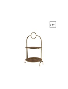 Etagere Alzata 2 ripiani in metallo Ambroso