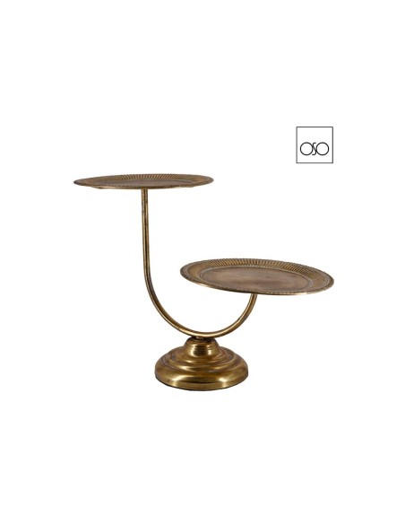 Alzata sfalsata con 2 ripiani in metallo Etagere Ambroso