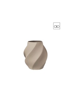 Vaso 3D Helical piccolo in ceramica ecru Ambroso