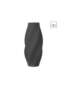 Vaso 3D Helical grande in ceramica antracite Ambroso