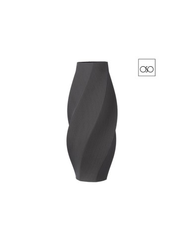 Vaso 3D Helical grande in ceramica antracite Ambroso
