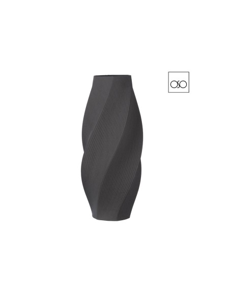 Vaso 3D Helical grande in ceramica antracite Ambroso
