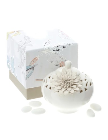 Contenitore bianco traforato con confetti Hervit