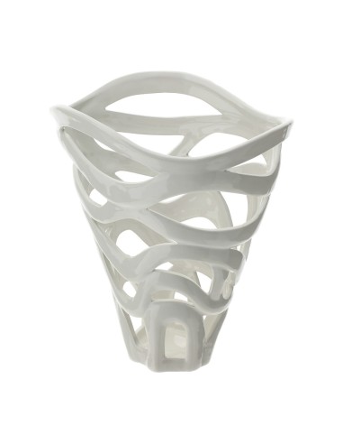 Vaso bianco traforato Leaf Hervit