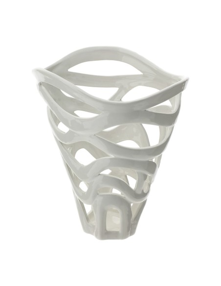 Vaso bianco traforato Leaf Hervit