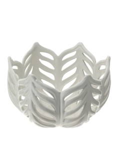 Centrotavola bianco traforato Leaf Hervit