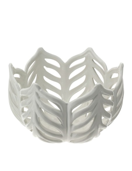 Centrotavola bianco traforato Leaf Hervit