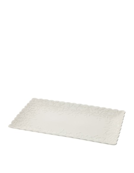 Vassoio rettangolare bianco traforato Romance Hervit