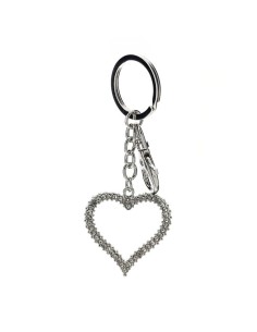 Portachiavi Cuore in metallo con strass Hervit
