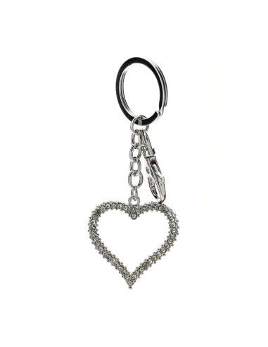 Portachiavi Cuore in metallo con strass Hervit