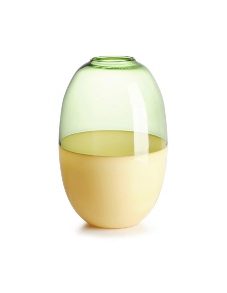 Scarlet Vaso IVV in Vetro Borosilicato Ambra e Verde H 30 cm